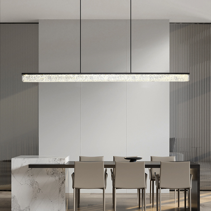 厂家直销现代简约餐厅吊灯不锈钢现代简约北欧吧台树脂一字长条灯