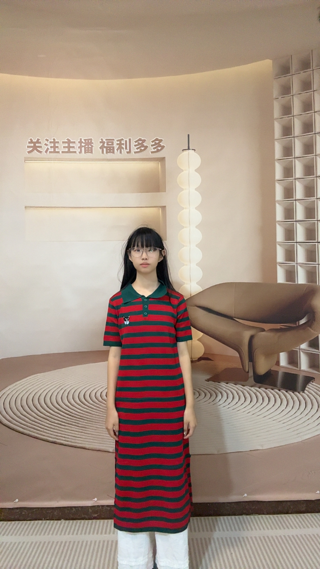 【白棠】2025条纹连衣裙宽松开叉T恤裙