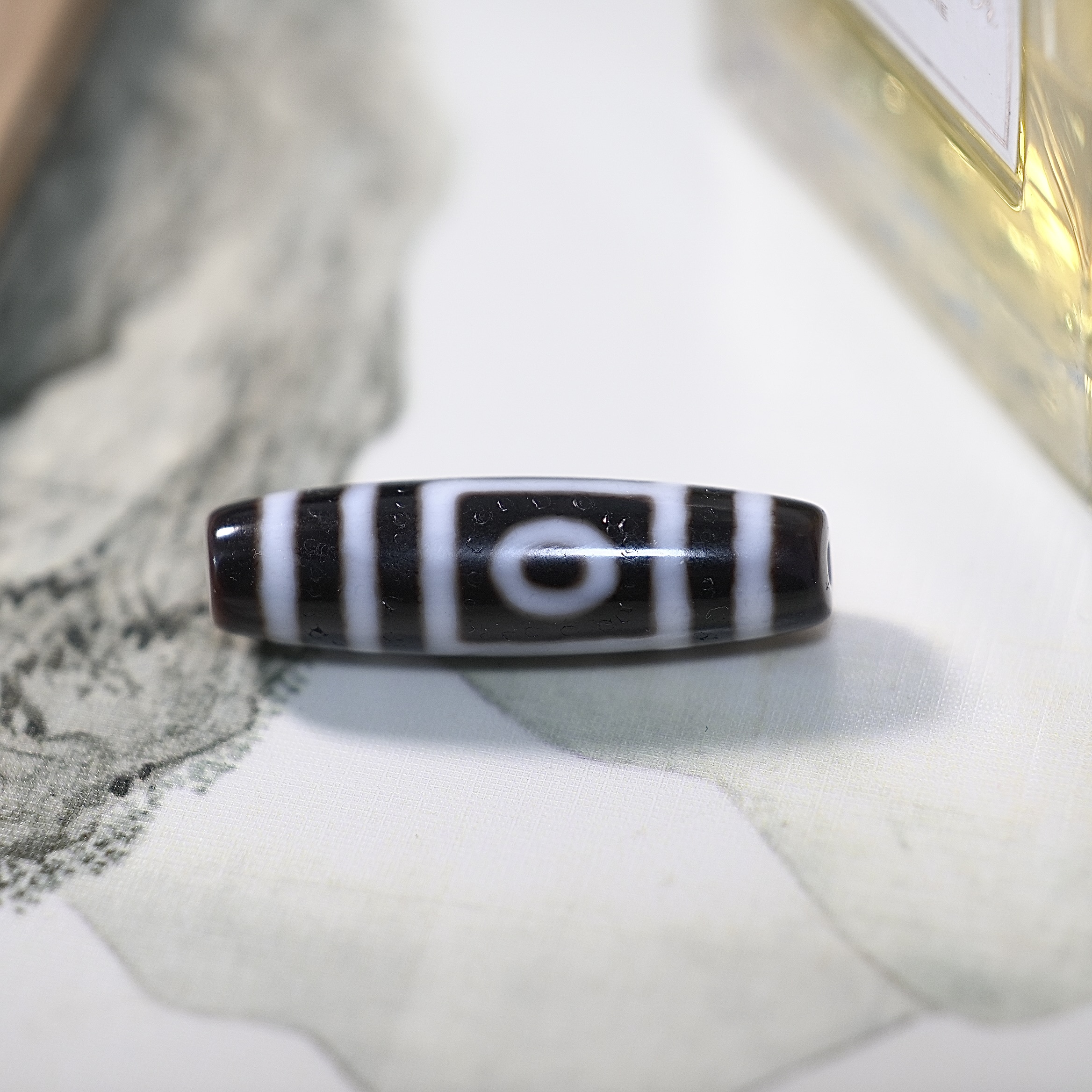 建成黑白（地门二）玛瑙珠，条纹玛瑙，40mm左右