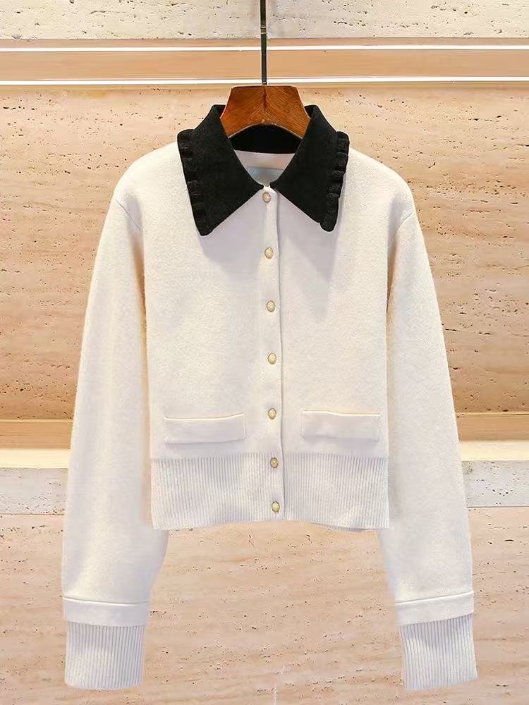 B（491-500）洋气时尚百搭宽松圆领秋冬提花绣花春秋网红加厚套头