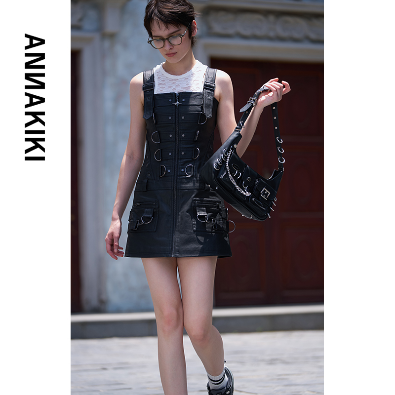 【AUNISEX专属】金属扣工装背带裙3D2T0826H334