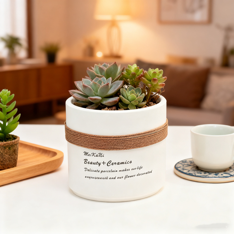 简约创意室内有孔圆形网红陶瓷花盆绿萝多肉植物玫瑰花花盆