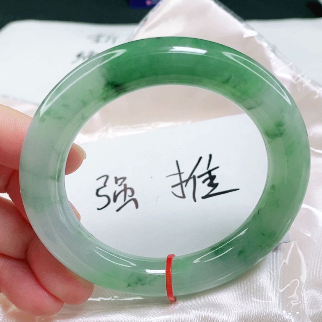 未镶嵌手镯翡翠58.6圈口圆条闭眼冲毕业高品质高质量