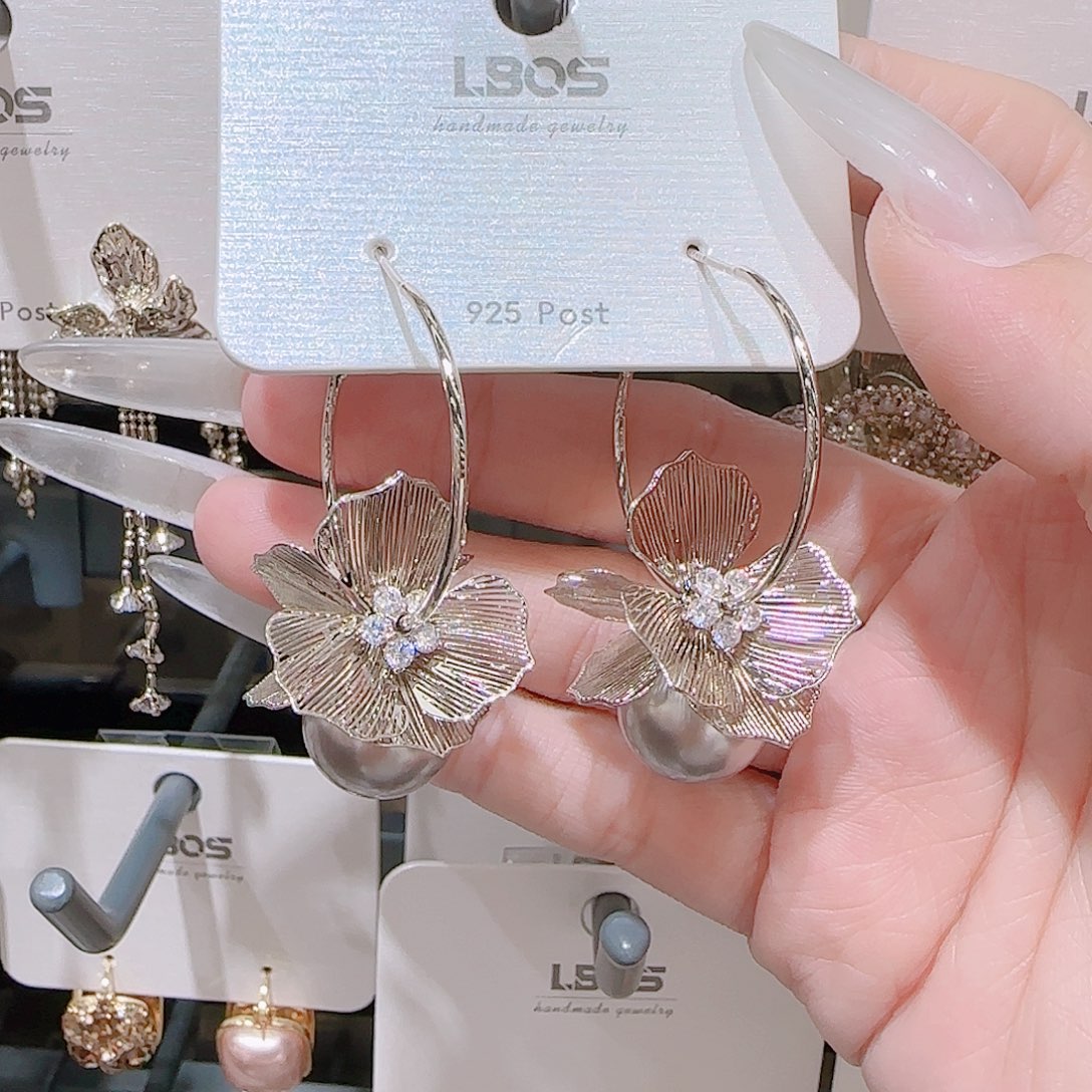 锆石铜合金925银耳环