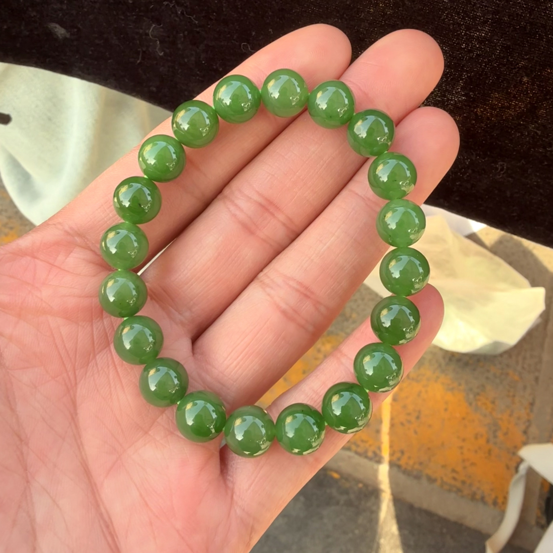 和田玉和田玉碧玉手串