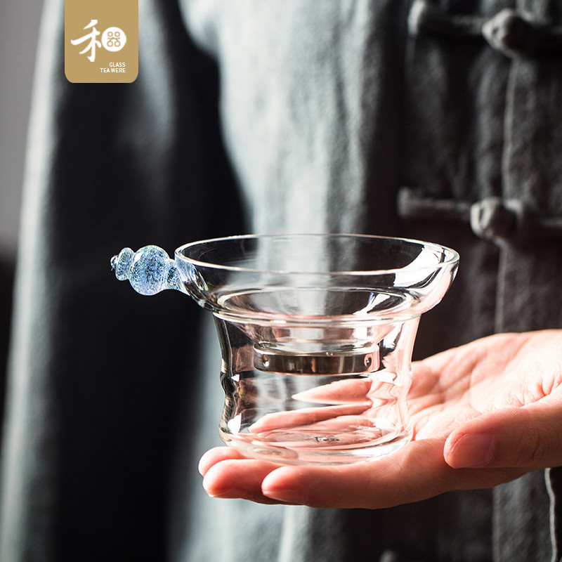 禾器奉珠百财玻璃茶漏过滤器加厚茶渣滤网耐热创意茶具茶配件茶滤
