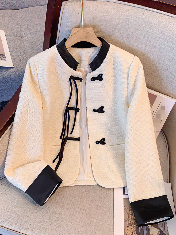 淘禧【1201-1210】新中式女装小香风外套春秋款国风盘扣上衣高级感