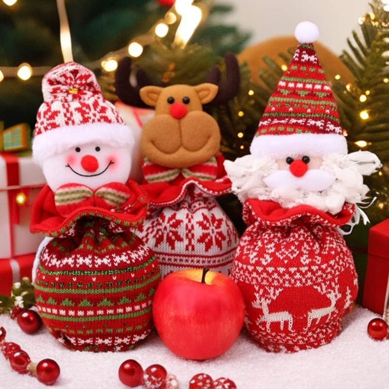 【圣诞苹果袋】礼物袋儿童diy圣诞节时尚手提袋糖果平安夜礼盒情侣商品图