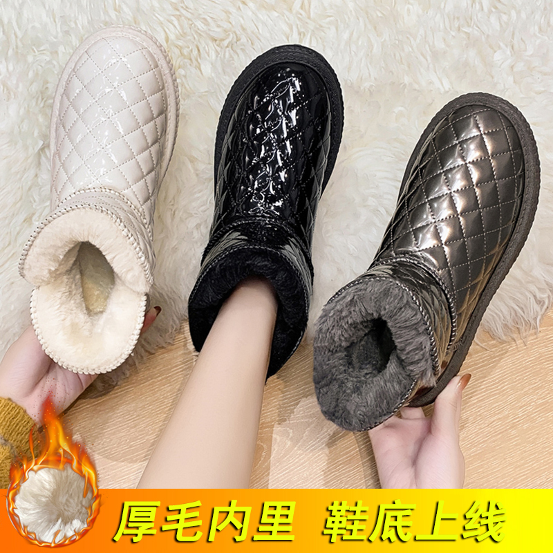 加绒加厚雪地靴女2025冬季新款短筒棉靴保暖棉鞋平底女鞋短靴鞋子