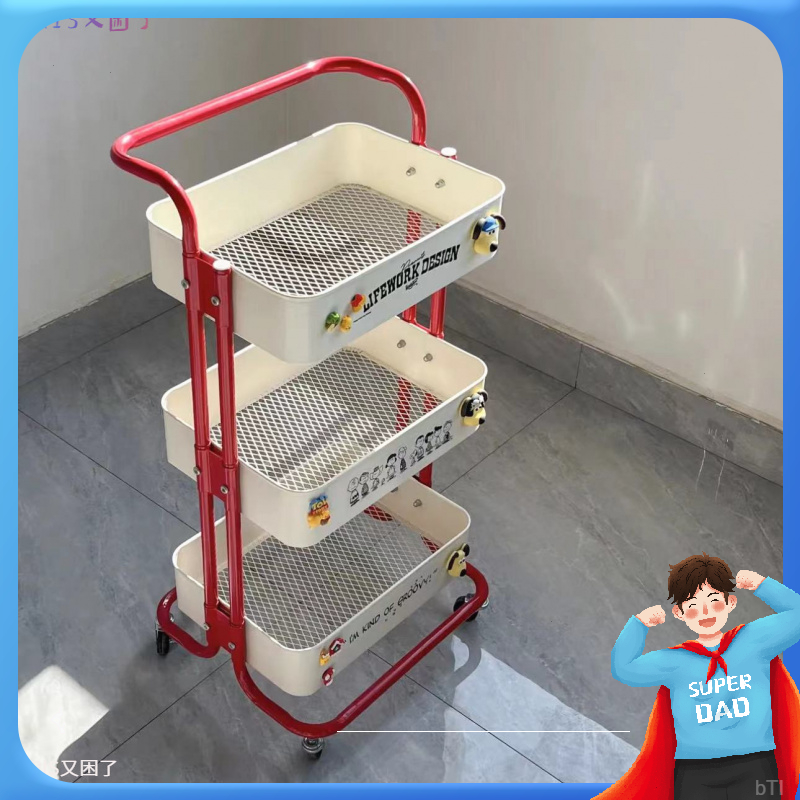 小推车置物架网红收纳架子厨房储物架移动零食移动多层零食置物架
