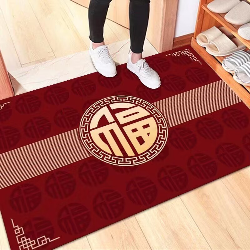 多尺寸喜庆欧式防滑门口地垫地毯长条加厚耐脏家用地垫门垫