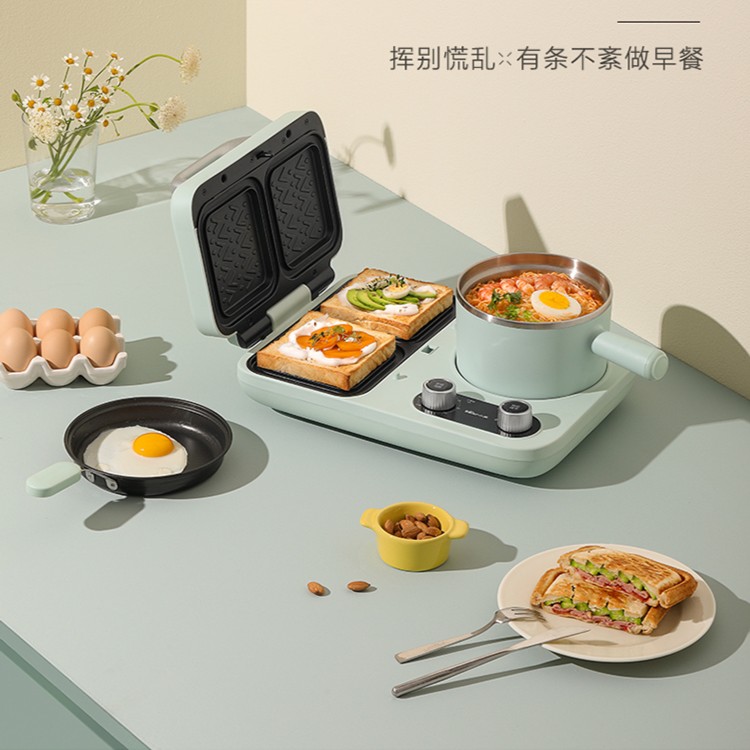 Bear一体式早餐三明治机多功能懒人早餐神器吐司机家用小型全自动