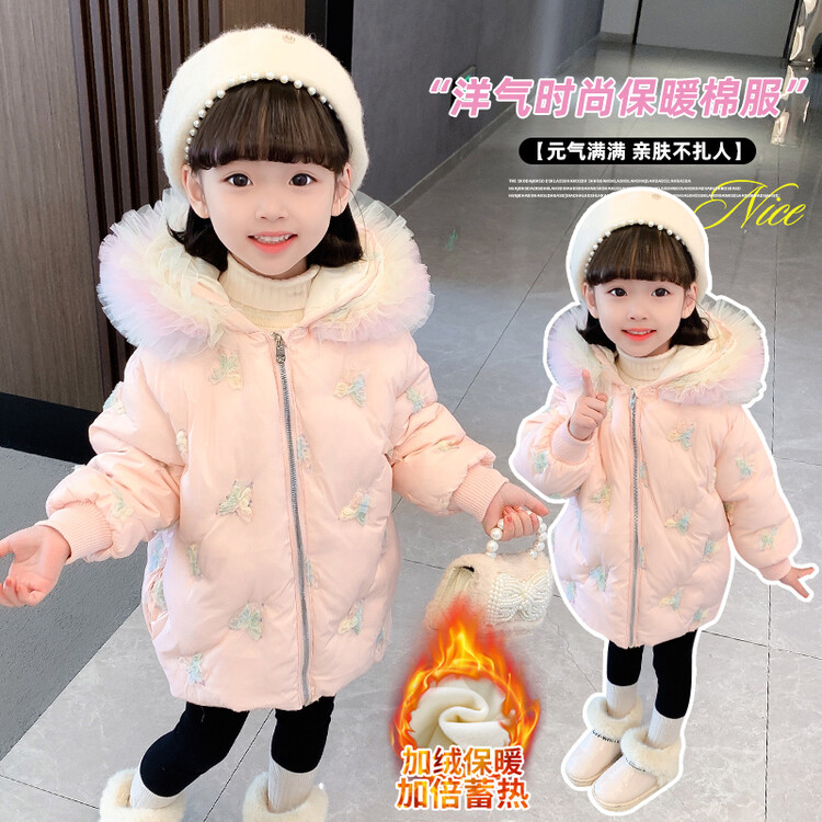 保暖女童棉服冬季新款洋气宝宝棉衣冬装韩版加厚外套儿童公主棉袄