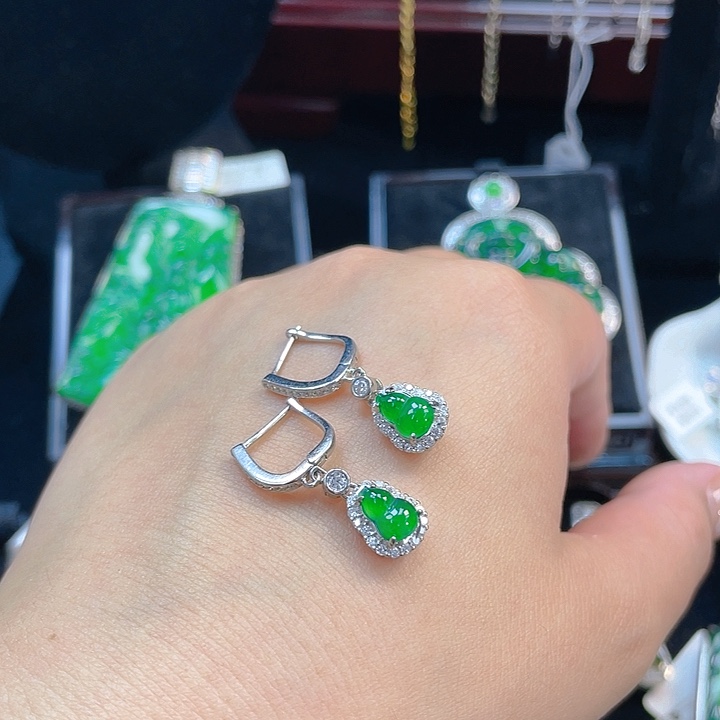 翡翠吊坠(不含链)银S925镶嵌