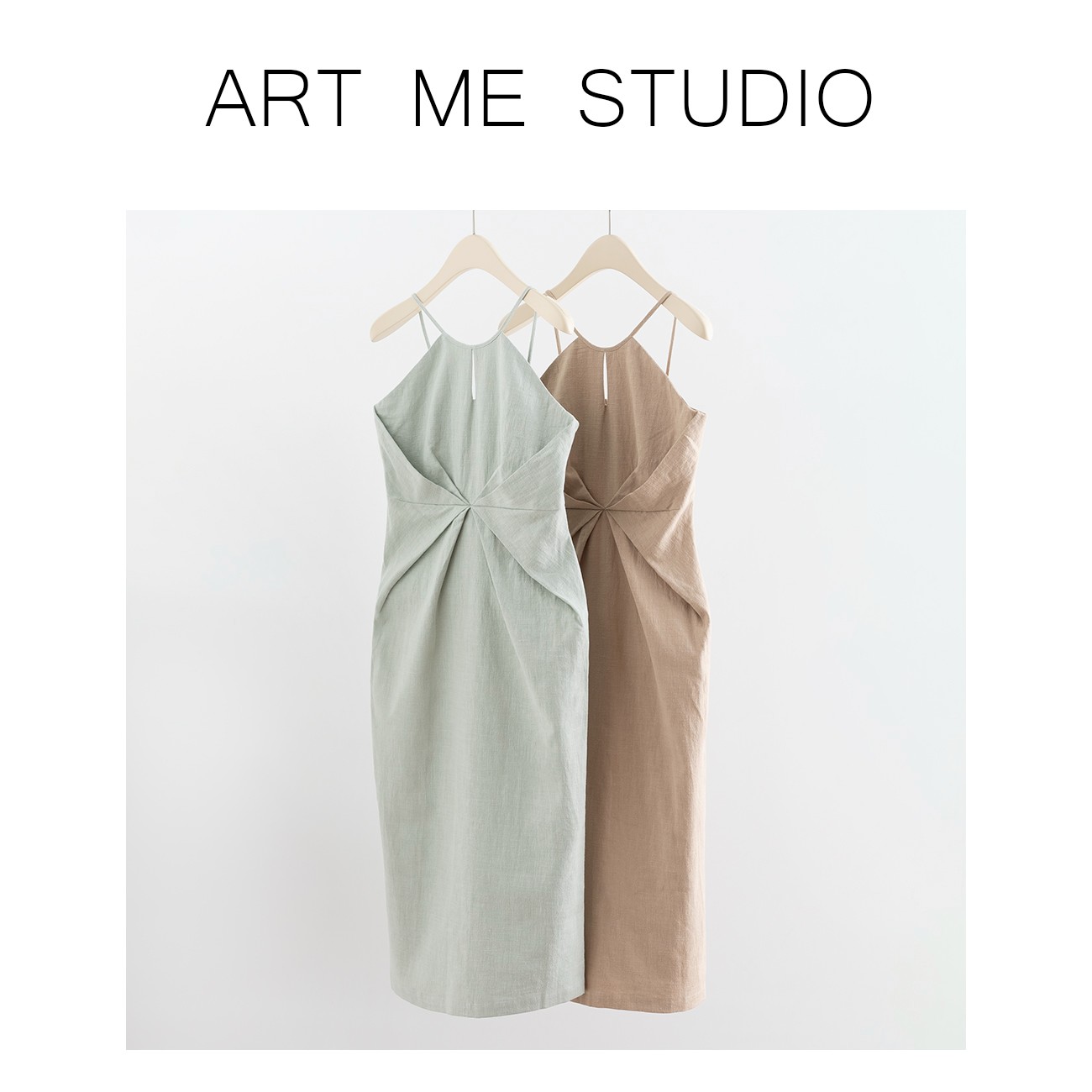 『Hello Art Me』薄荷冷萃 两色连衣裙   XM051