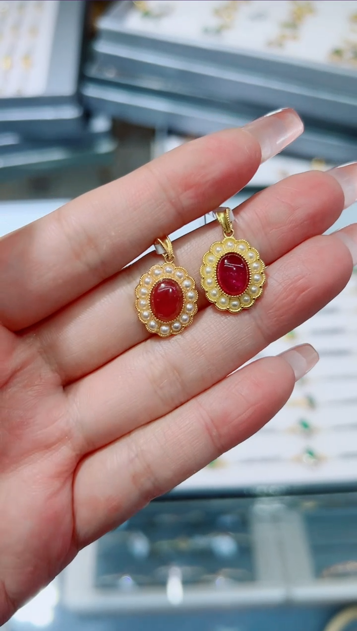 【闪购商品】碧玺吊坠18K金镶嵌·多样性发其一