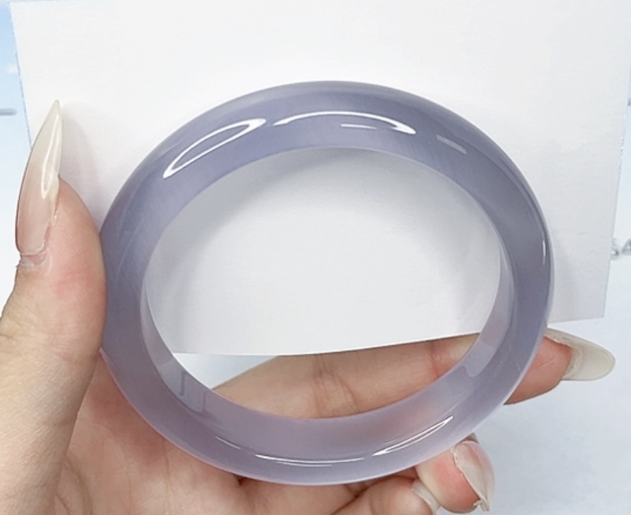 手镯 冰紫色手镯简约显白宽条  56圈口