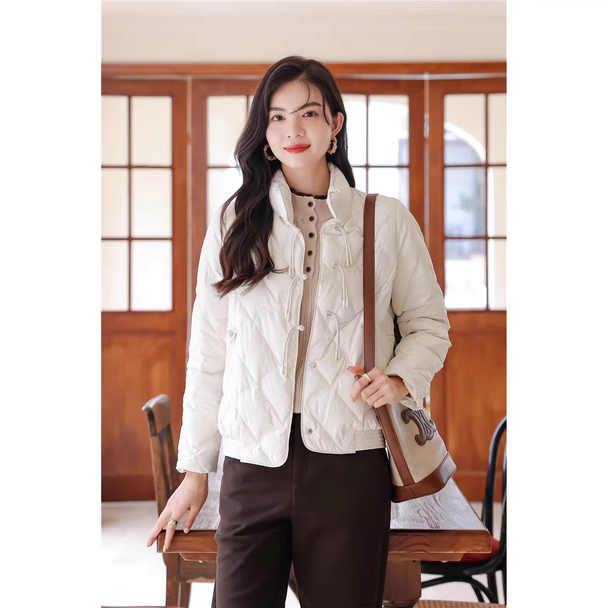 高贵立领短款冬装小个子洋气保暖外套