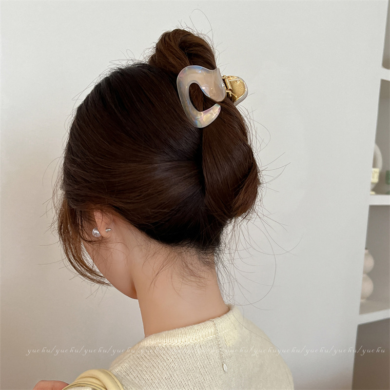 C013-法式醋酸小抓夹女2025新款鲨鱼夹夏天高级感发夹子头饰发饰