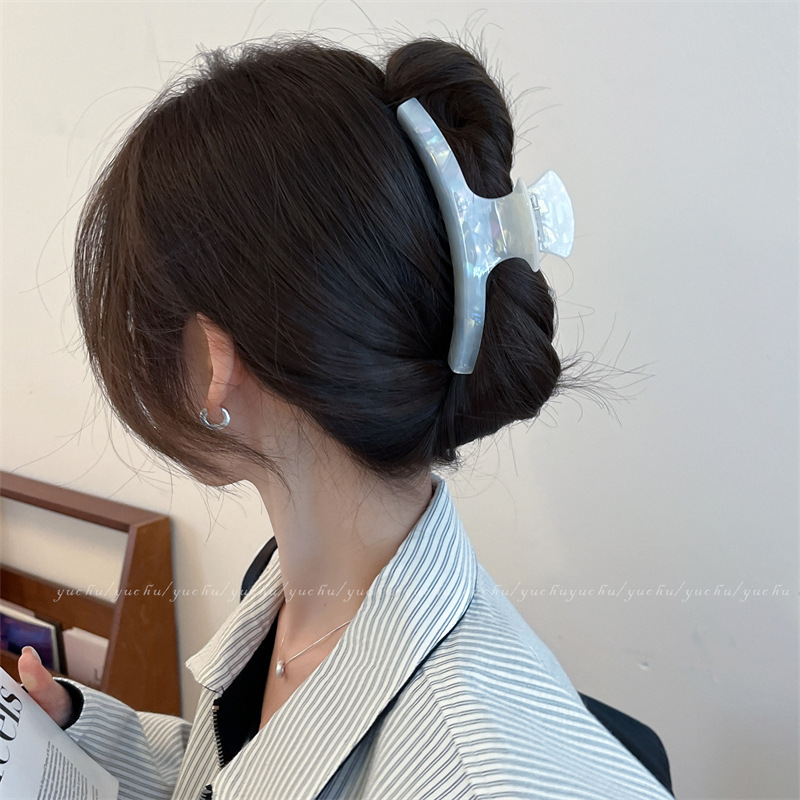 C055-France金标简洁法式弧形大号鲨鱼夹高级醋酸发抓抓夹发夹