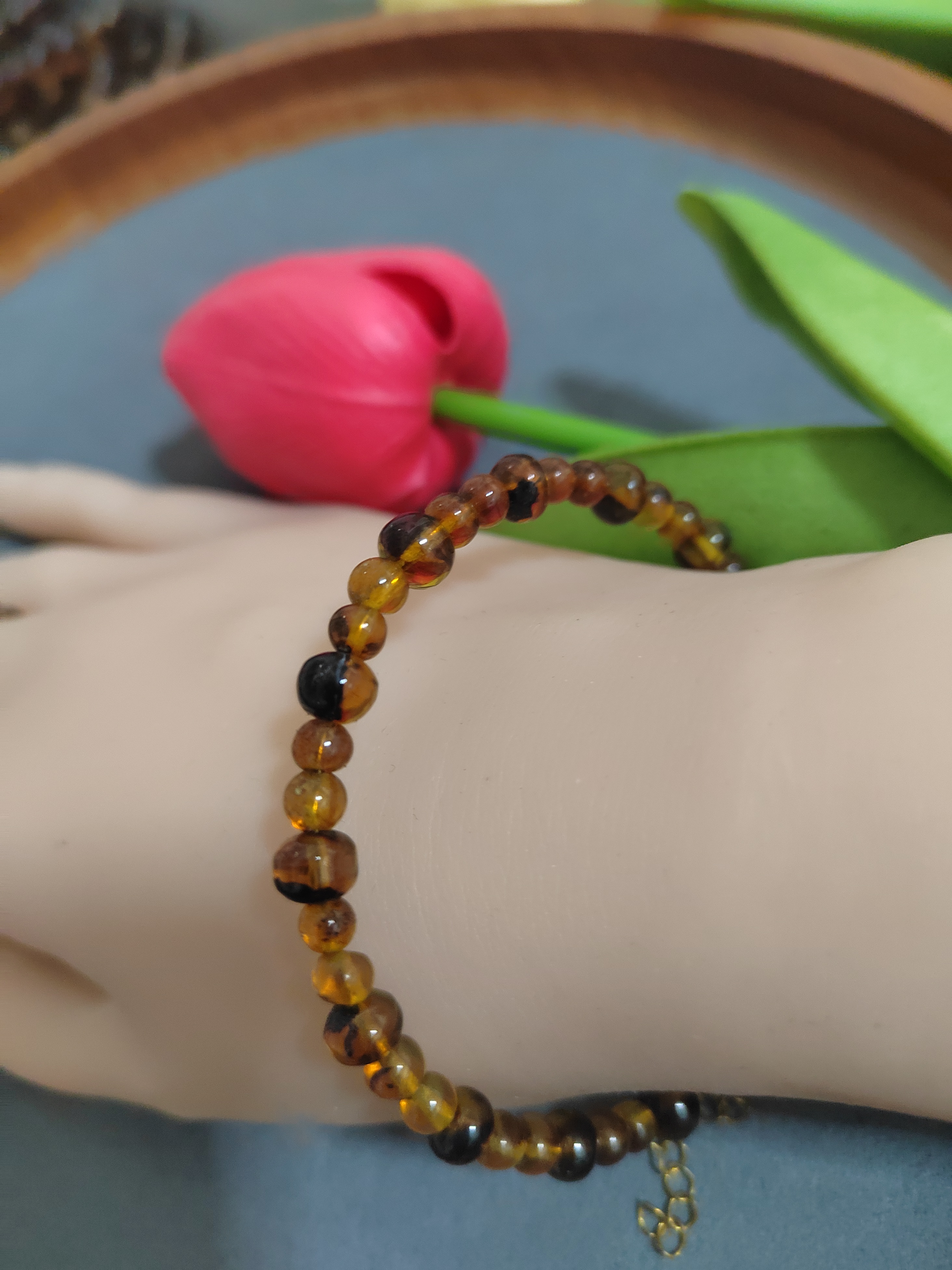 DlY手串单圈抚顺琥珀蜜蜡时尚款百搭