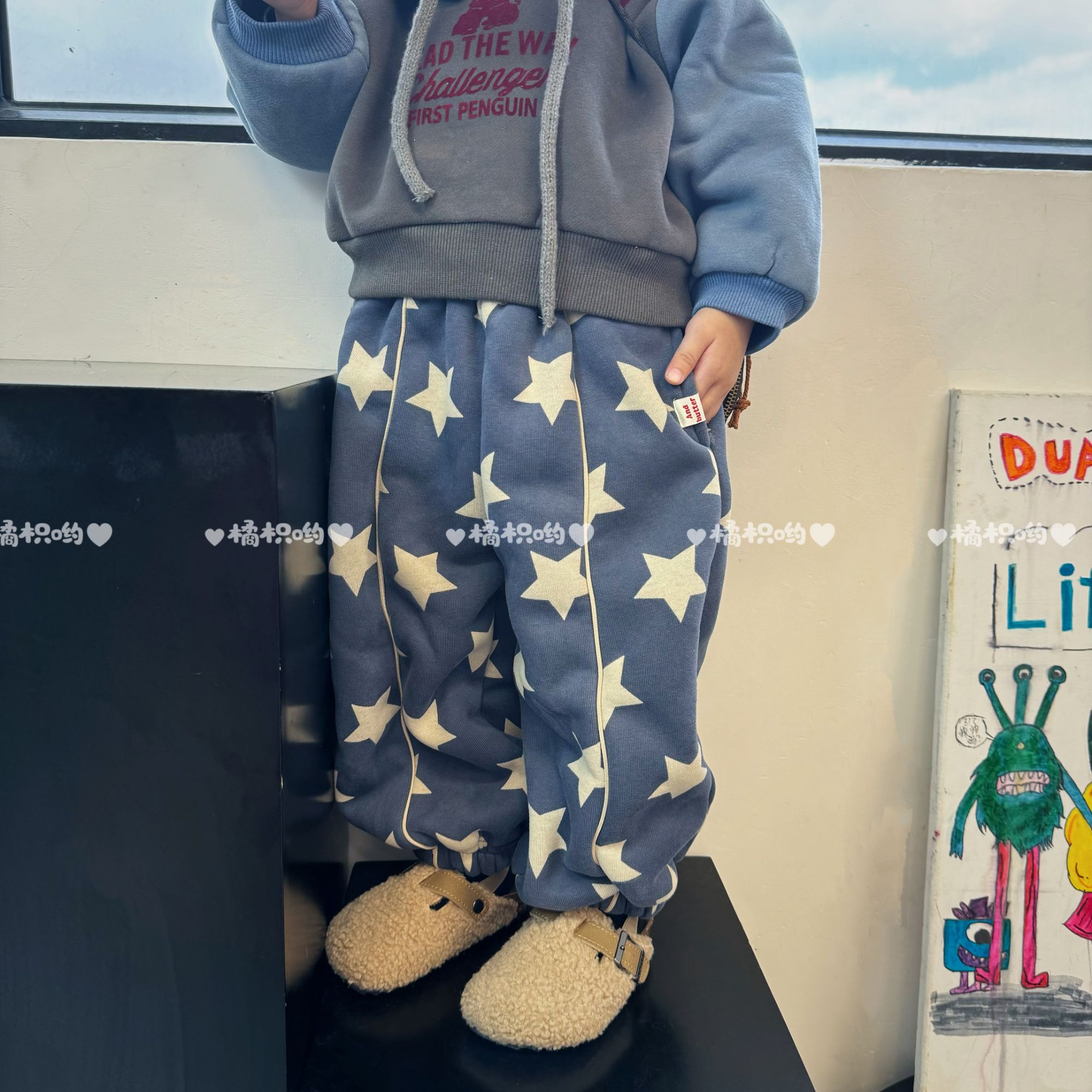 【橘枳哟】加绒加厚星星卫裤
