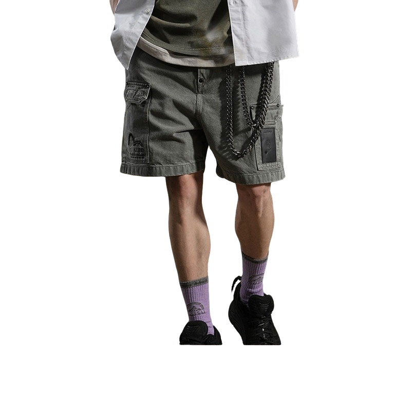 EVISUKURO男士海鸥水洗潮流牛仔休闲短裤男2ESGNM2SH239OSCT