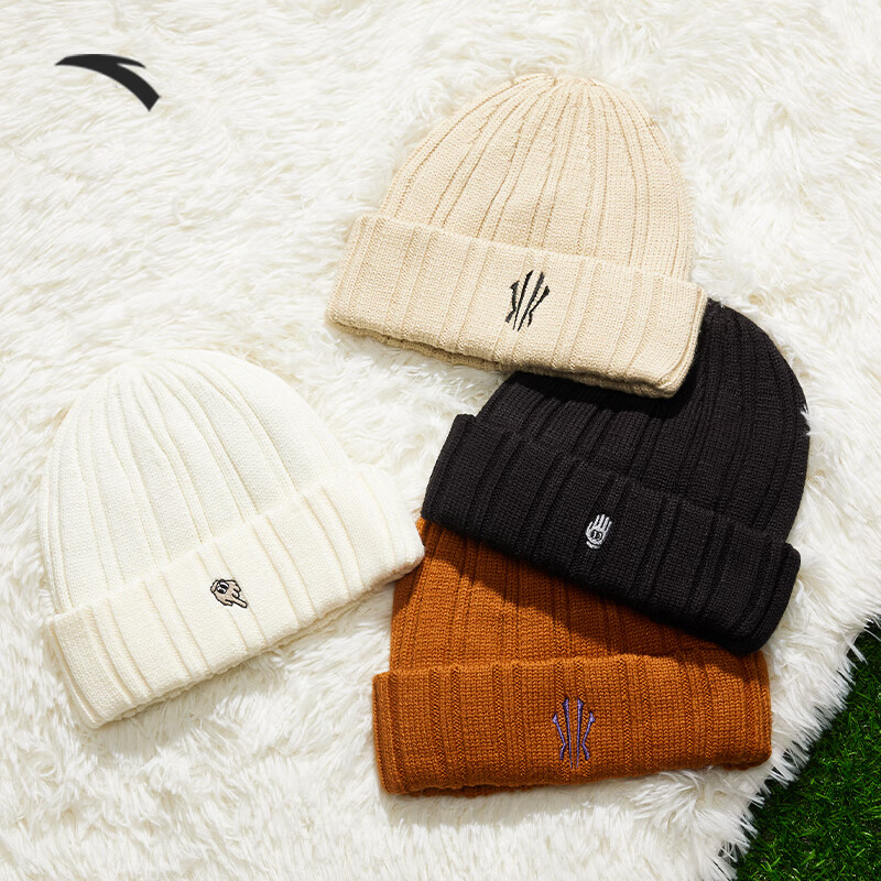 安踏 男女冬季新款保暖潮流时尚百搭简约毛线帽192448534