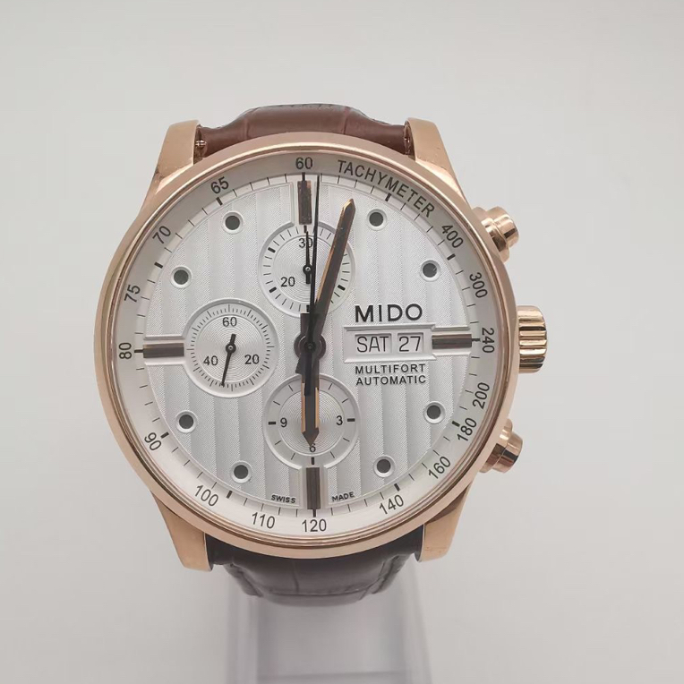 95新 Mido/美度 舵手系列M005.614.36.031.00男士机械表三眼金舵