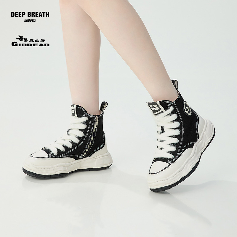 帆布高帮溶解底休闲鞋帆布鞋板鞋AX12274