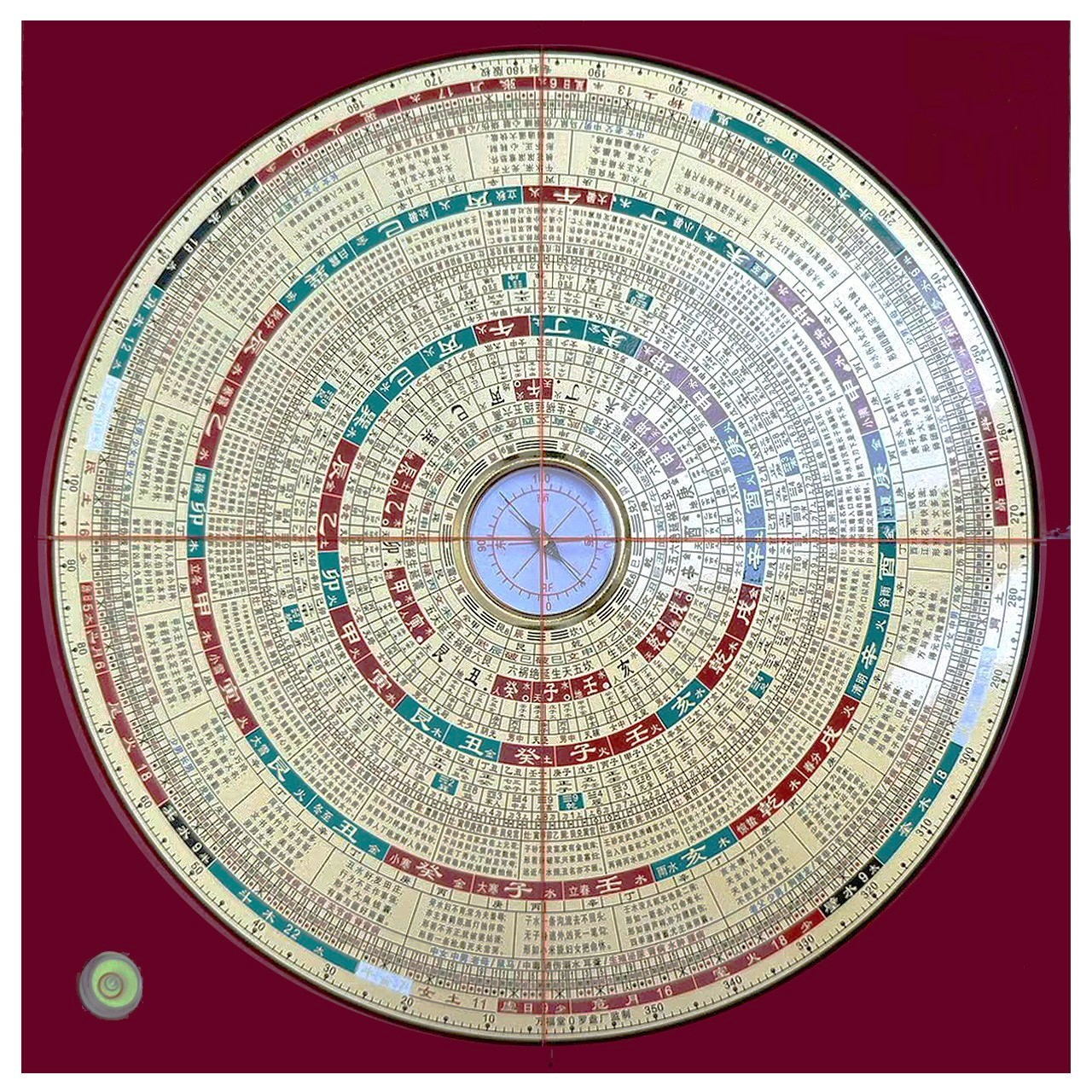 新手专用，自带结果9寸26层四合一综合盘/手持直径25厘米罗盘摆件