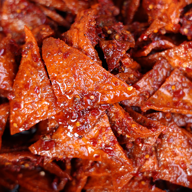 香辣三角豆干泡泡干传统工艺
