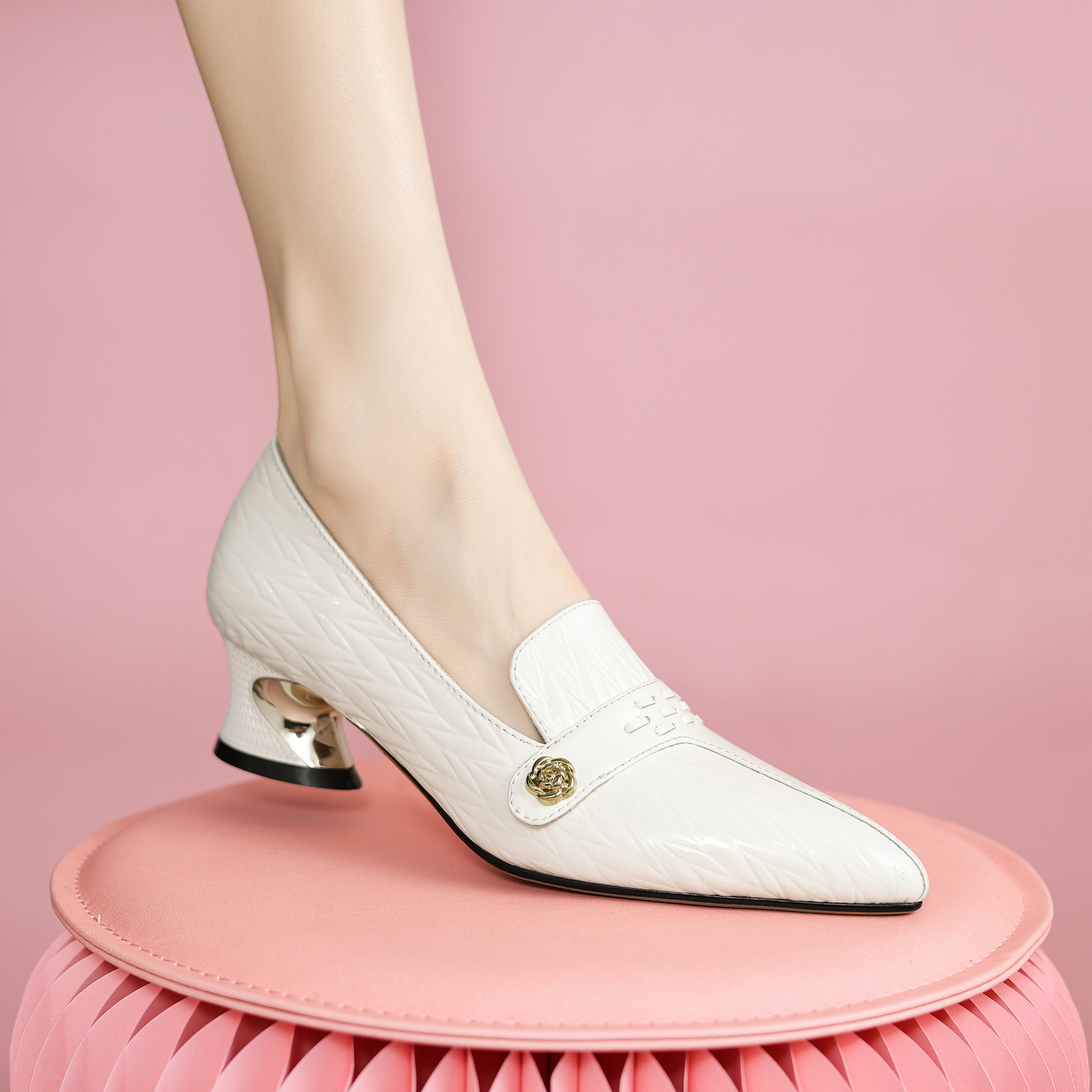 百搭2024年新款浅口高跟鞋女鞋气质单鞋舒适时尚软底细跟 x07-h59