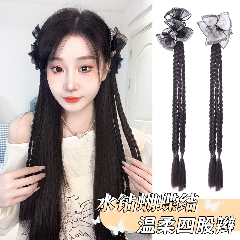 辫子刘海夹假发马尾辫子拳击辫麻花辫扭扭辫女款
