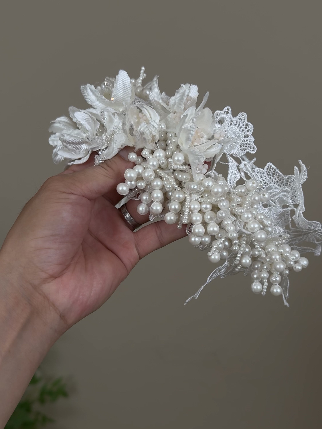 复古蕾丝珍珠发箍头饰