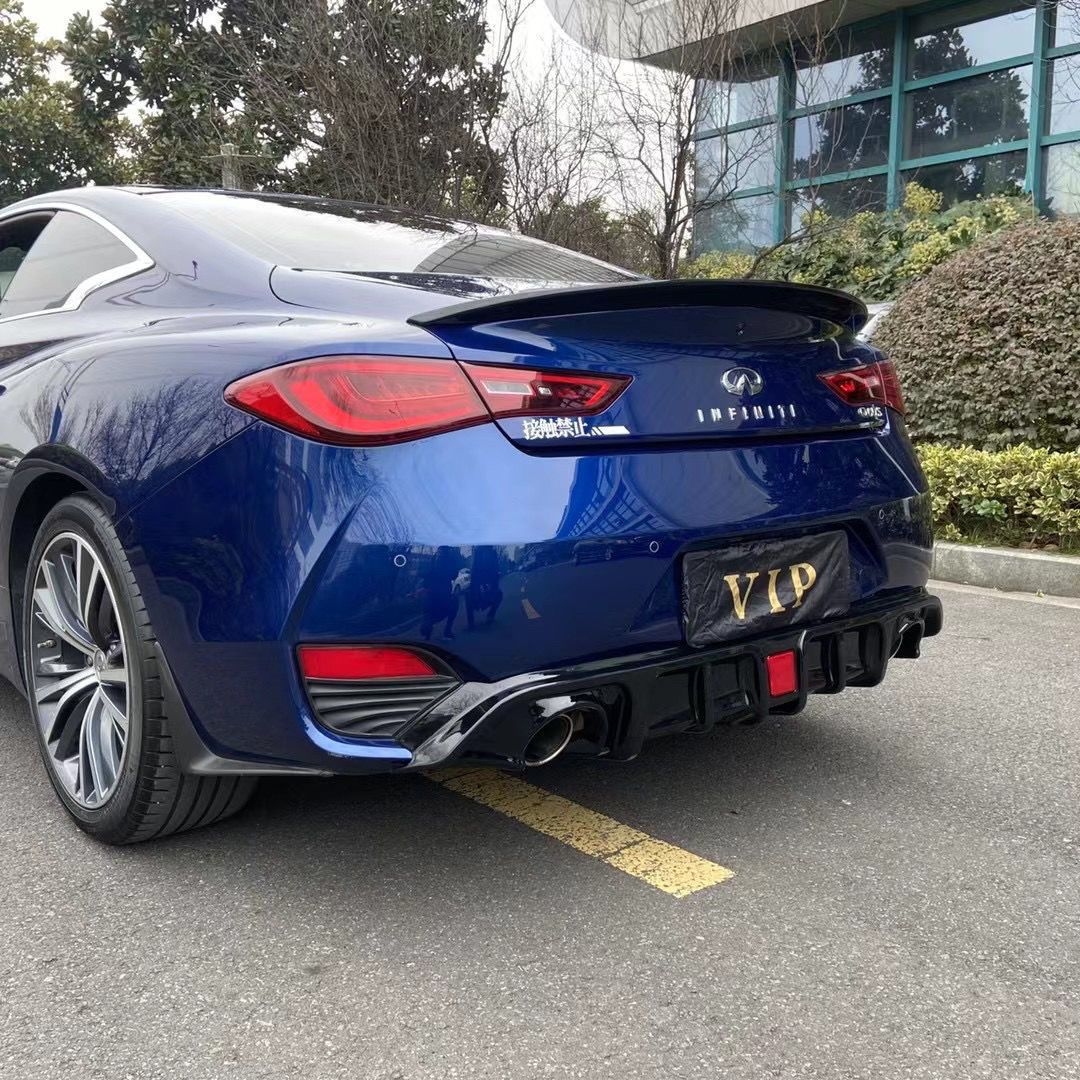 17-20款英菲尼迪q60改装领航灯后唇带灯后扰流尾唇小包围