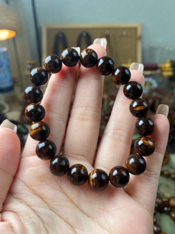 巴布亚贡木魅影圆珠单圈1.0×19颗手串多样性发其一（810）