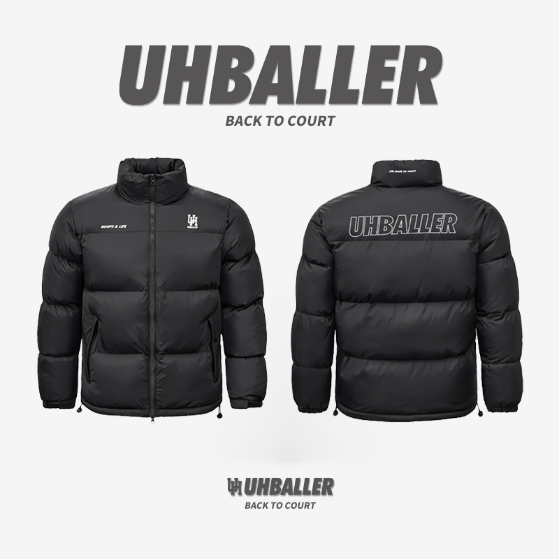UH BALLER美式刺绣logo冬季棉服外套男宽松保暖加厚篮球潮流外套