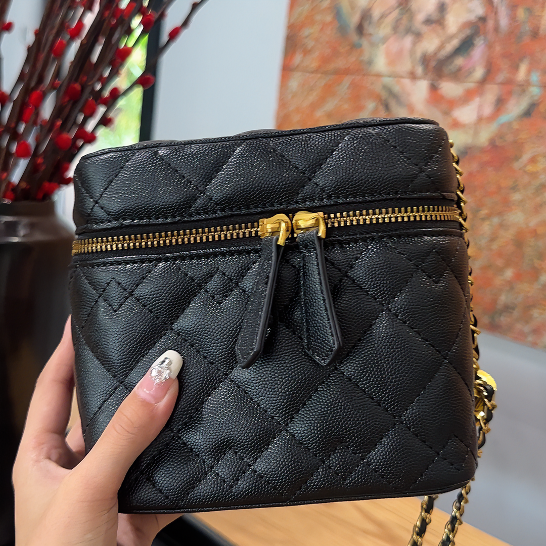 头层牛皮菱格时尚高级感百搭包新款女包手机包真皮单肩链条包斜跨