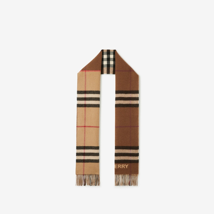 博柏利（BURBERRY）【新意礼物】【流光风】对比感格纹羊绒围巾80453291商品图