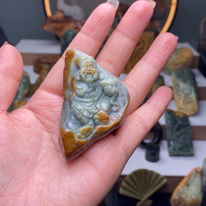 【闪购商品】岫岩河磨玉（透闪石质玉）手把未镶嵌明****租