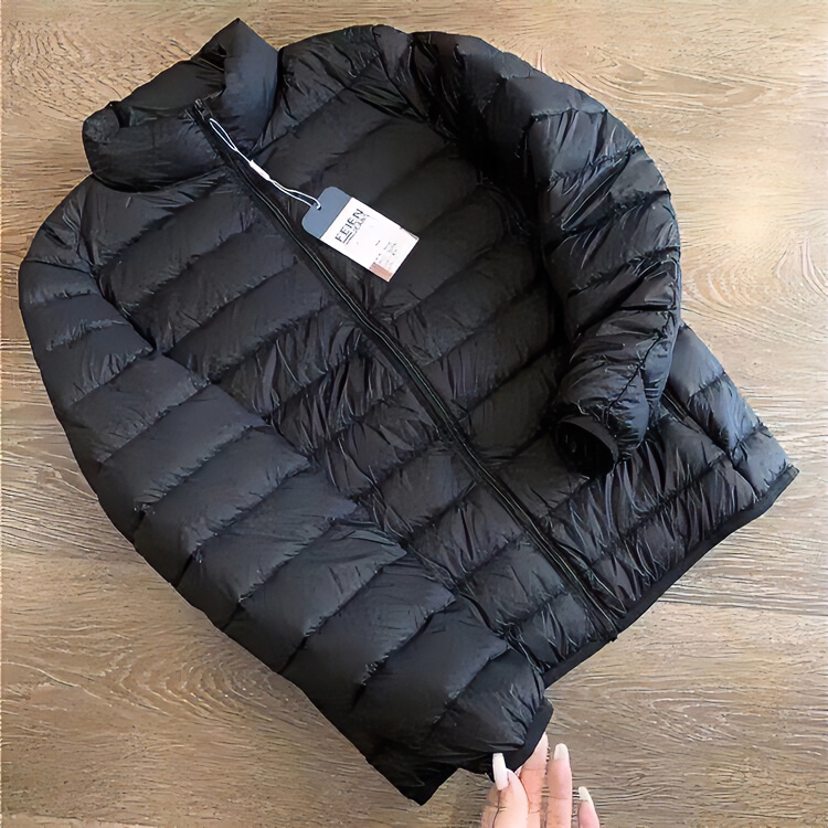CxcvcK反季清仓秋冬轻薄羽绒棉服男士短款立领连帽中青年轻便薄款