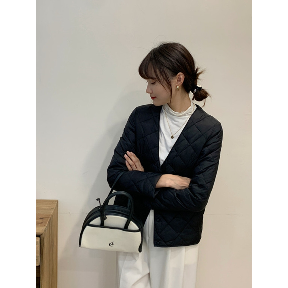 CxcvcK2023年大衣内搭白鹅绒秋冬短款轻薄羽绒服领女内胆修身保款