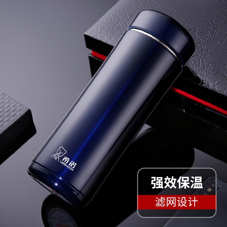 希诺保温杯男女士大容量高档商务茶杯304不锈钢泡茶杯子便携水杯