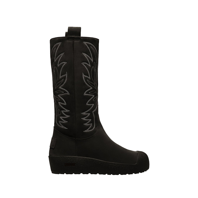 BALLY/巴利男士黑色牛皮刺绣雪地靴6302931-HZO