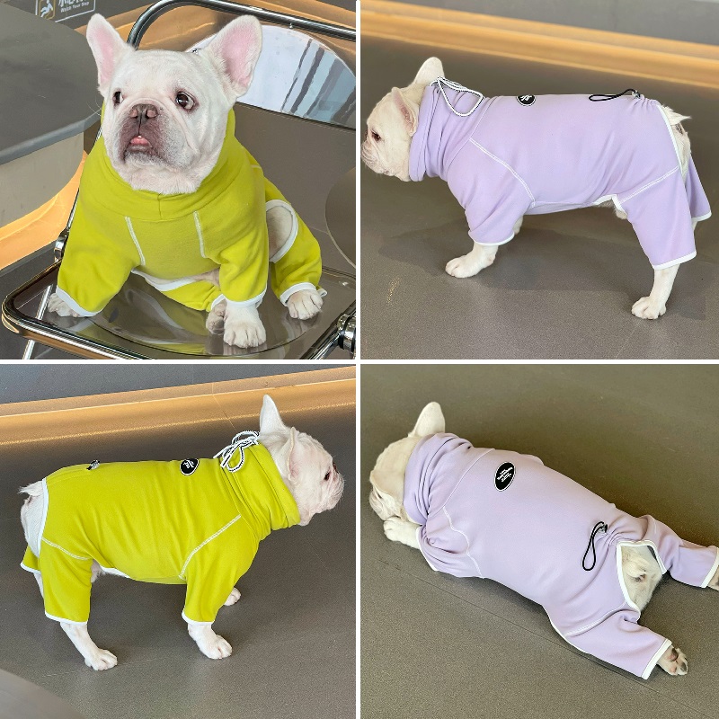 秋冬款法斗巴哥斗牛犬衣服保暖弹力德绒四脚衣雪纳瑞柯基柴犬睡衣