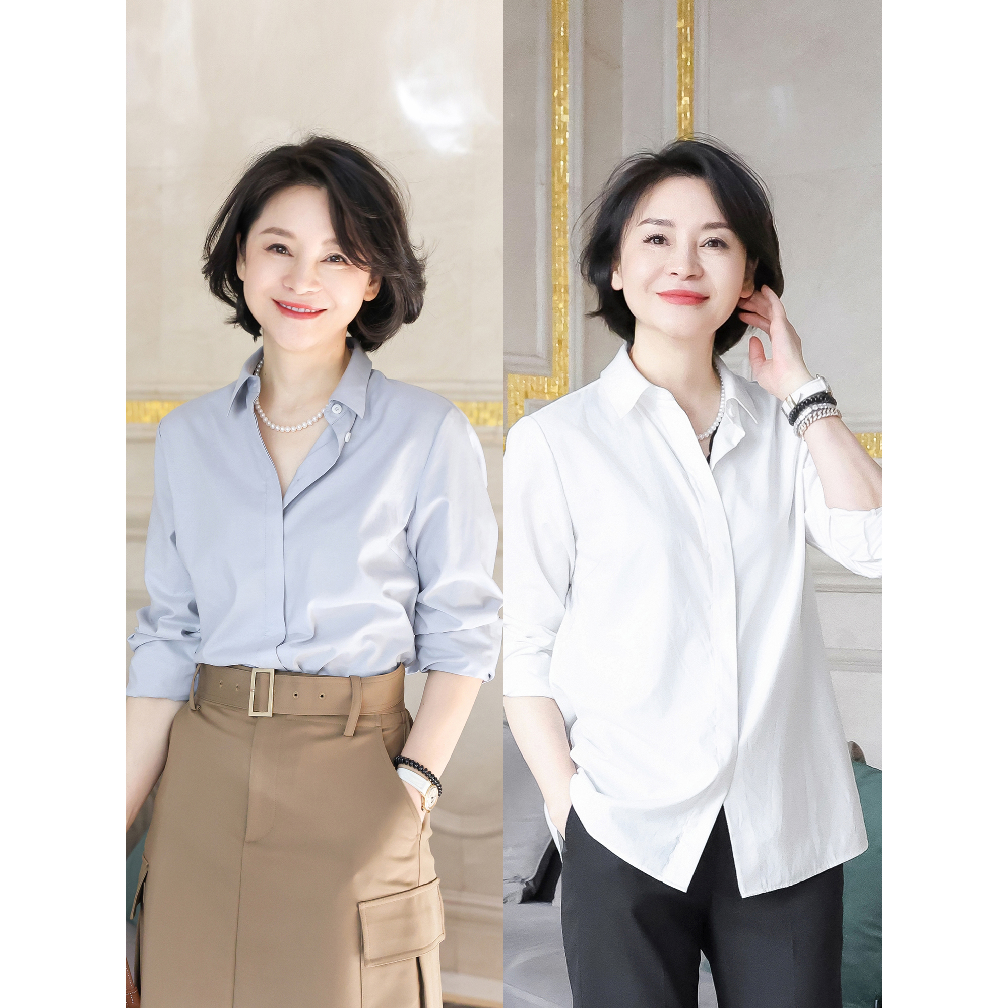 我是摩羯 蓝调往事 丝光纹棉C细旦纤维高支高密春夏腔调穿搭衬衫