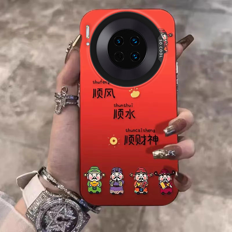 顺风顺水顺财神华为MATE30手机壳华为MATE30PRO防摔磨砂新潮ins
