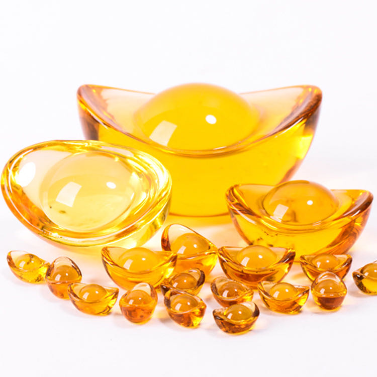 【100颗福利价】工厂搬迁黄色水晶小元宝小摆件聚宝盆工艺品客厅