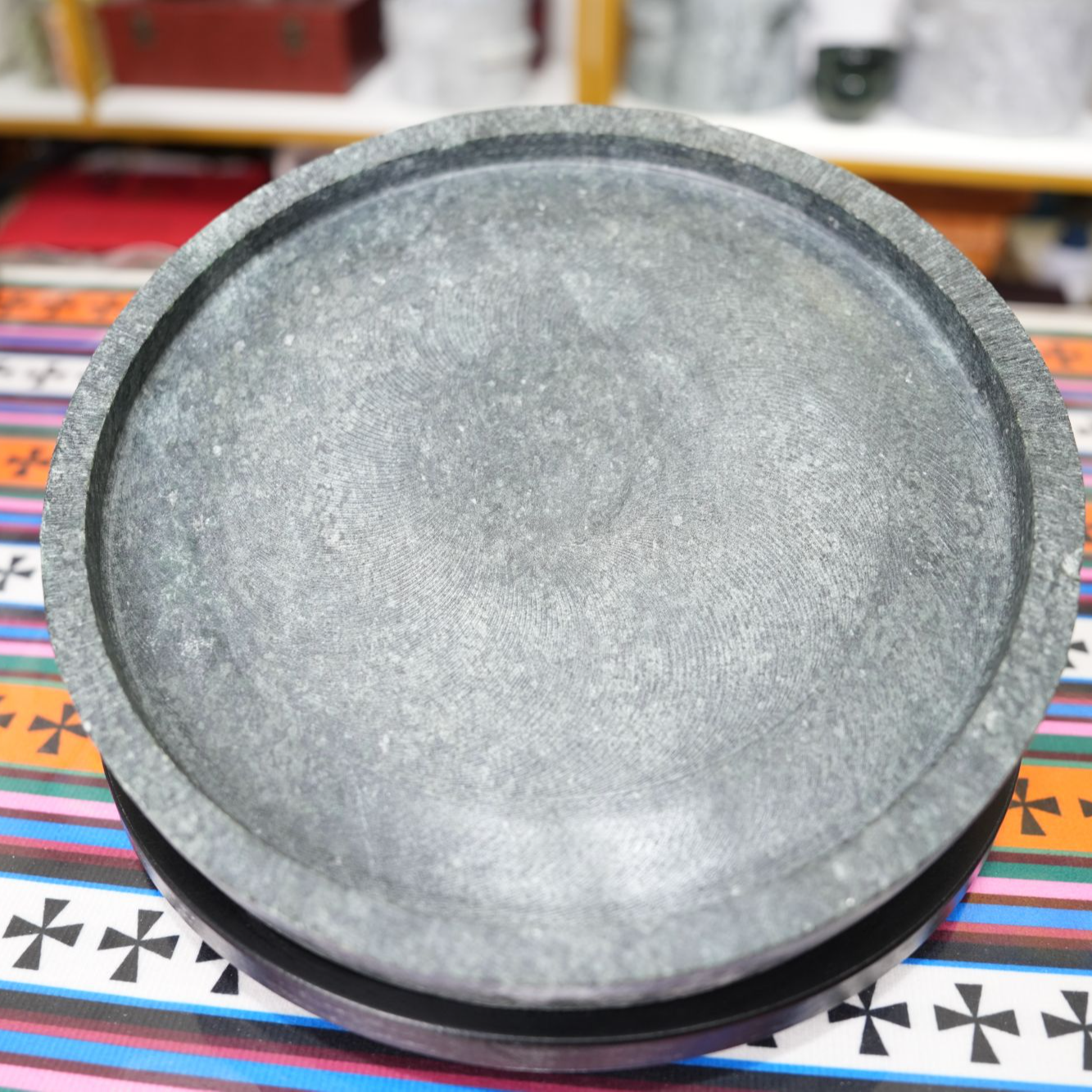 【皂石烤盘】墨脱石锅不粘锅平锅托盘天然皂石纯手工制作